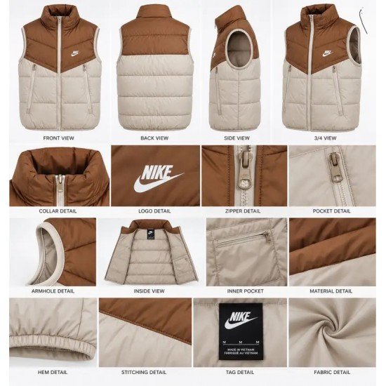 ΑΝΔΡΙΚΟ PUFFER ΓΙΛΕΚΟ NIKE ΔΙΧΡΩΜΟ – ΜΠΕΖ / ΚΑΦΕ ΚΟΔ.0522